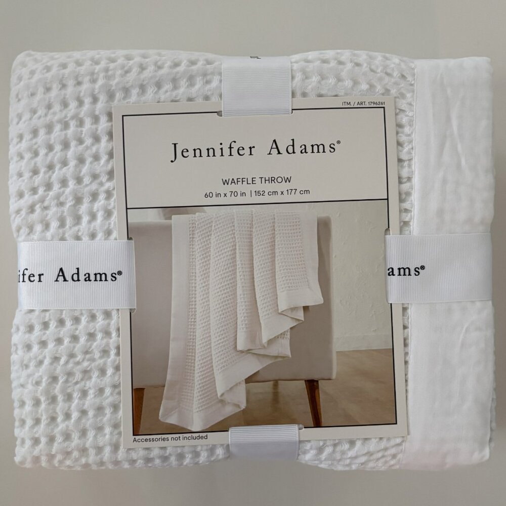 Jennifer Adams Cotton Waffle Throw - New